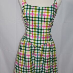 Colorful Plaid Sleeveless Dress